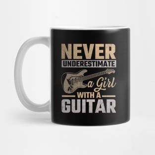 Never Underestimate A Girl With A Guitar Mug